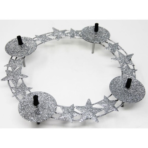 Adventskranz aus metall - metall, silber