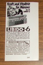 Seltene Werbung LIBIDO-6 - Kraft und Vitalität für Männer - Potenzmittel 1980