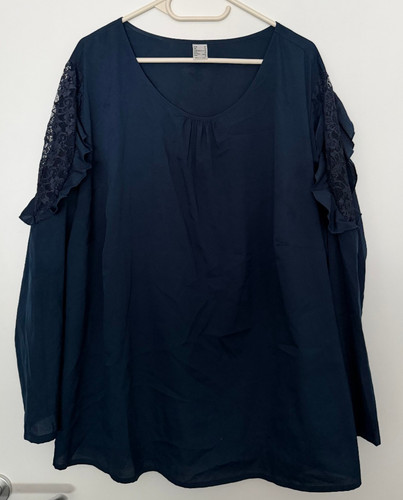 Feine bluse dunkelblau - dunkelblau, mit