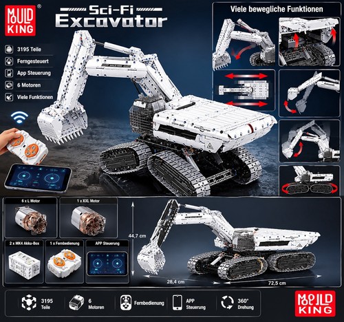 Mould king sci - sci-fi, excavator