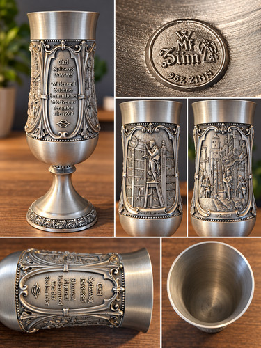 18cm zinnfußpokal wmf der - wmf, "der