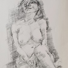 Bernhard Heisig Frauenakt Großformat Leipziger Schule sign Lithografie 1950er