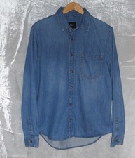 Hemd Jeanshemd Blau Baumwolle Größe M