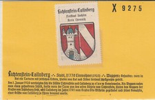 Reklamemarke Wappen von Lichtenstein-Callnberg / Sachsen (W805)