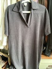 H&M S Kleid süßes Polokleid Strick Midi Anthrazit 