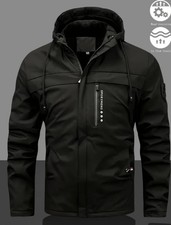 Herren Thermo Winterjacke Wasserdicht Winddicht Softshell Jacke mit Kapuze