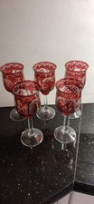 5 sehr schöne rubinrote Weingläser, nach Art Egermann