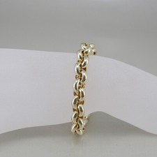 Armband Erbskette mit grossem Karabiner in 585/14k Gelbgold, Länge: 21 cm