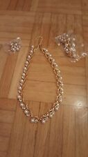 PERLEN SCHMUCK SET COLLIER ARMBAND OHRRINGE HALS KETTE BRAUT NEU (2)