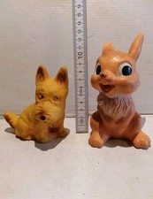 DDR Quietschfigur Quietschtier Hase Hund Gummifigur Figur Spielzeug Plaho Biggi 