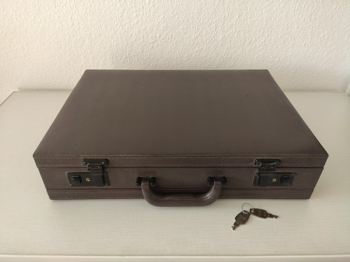 Aktenkoffer dunkelbraun grau - dunkelbraun,