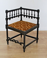 Original antiker Eckstuhl, Italien um 1950 schwarz Vintage Jugendstil