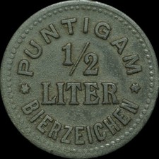 BIERMARKE: Bierzeichen ½ Liter. PUNTIGAMER BRAUEREI - GRAZ-PUNTIGAM / ÖSTERREICH