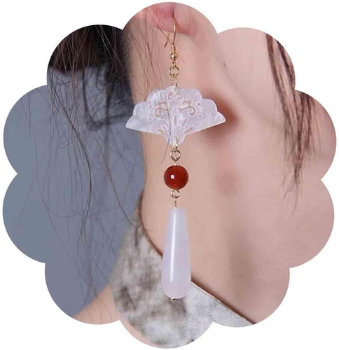 Vintage teardrop jade ohrringe - vintage,