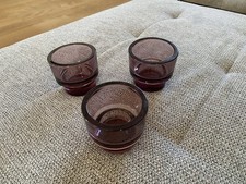3 Teelichthalter lila
