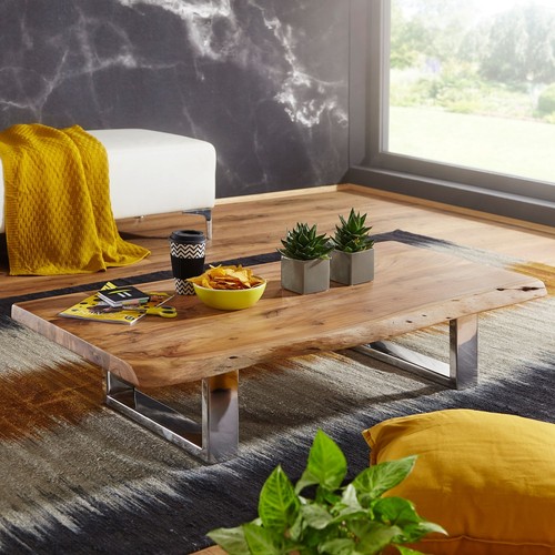 Couchtisch akazie massiv 115cm - massiv,