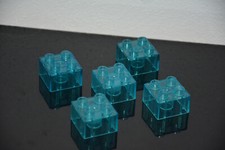 LEGO® DUPLO - 5 x Baustein - 2x2 Noppen  4er - Transparent Blau Hellblau Glas