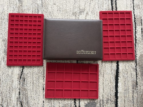 Münzalbum münzkoffer mit 3 - münzalbum, /