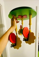 Bunte Kinderzimmer-Deckenlampe mit Schneckenmotiv – 3-flammig