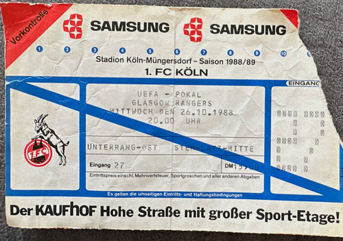 Ticket uefa cup köln - uefa, fc