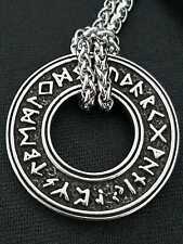 Schwarze Sonne Wikinger Rune Kreis Anhänger Edelstahl Halskette Herren Biker K77