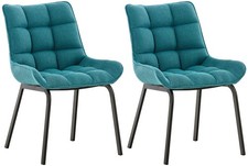 #Lage421 2x Stuhl Saranda Stoff schwarz türkis Esszimmerstuhl Polsterstuhl Set