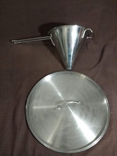 Chinesisches Sieb Spitzsieb 22 cm und Deckel aus Edelstahl 35,5 cm