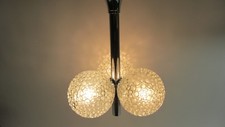 Staff Deckenlampe Pendellampe Glas Chrom Vintage Kugel bubble Lampe '70er Jahre