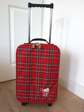 By Peanuts Kindekoffer Trolley Reisekoffer Rollkoffer rot kariert 2 Rollen