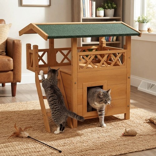 Stilvolles outdoor katzenhaus - outdoor,