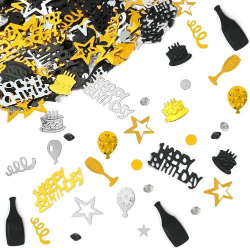 Konfetti geburtstag schwarz - geburtstag,