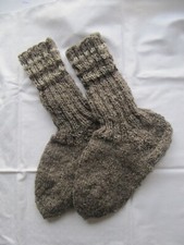 Damen/Herren Schafwollsocken, Gr. 43/44; Naturwolle 100%, handgesponnen