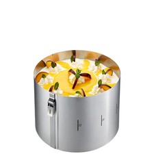 Tortenring verstellbar 16 bis 30 cm TONDO CLIP 15 Cm Hoch Edelstahl Backrahmen