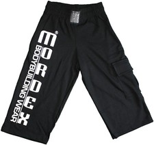 Mordex 3/4 Hose Herren Bodybuilding  Jogginghose schwarz BW Gr. L