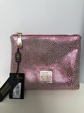 AUTHENTISCHE BIBA ROSA LEDER KOSMETIKTASCHE NEU MIT ETIKETT UVP £39