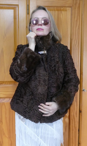 Pelz lammfell jacke mantel - ,