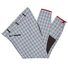 Reithose Euro-Star Collien Check, Vollbesatz, ebony-lightblue-white kariert