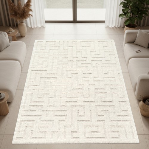 Moderner creme teppich - creme,