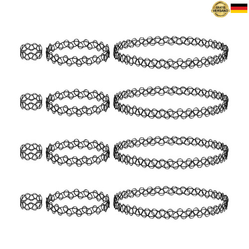 Schwarze halsketten set - halsketten, 12