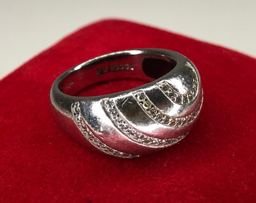 Fossil silberring mit weisse - fossil,