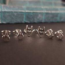 Metal Hand Ohrstecker Silber