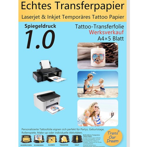 Tattoo papier 5er set - papier, a4