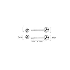 Ohrstecker mit Schraubverschluss Kugel Sterling Silber 925 Damen Ohrringe