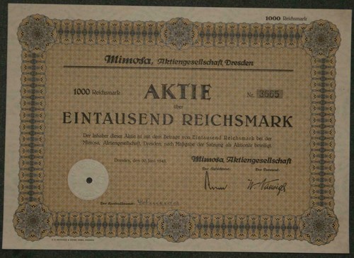 Mimosa aktiengesellschaft - mimosa,,
