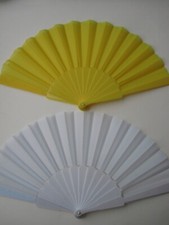 2 Stk Handfächer Fächer Taschenfächer aus Stoff und Kunststoffstreben B-Ware