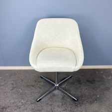 Drehbarer Cocktailsessel 70er Chrom und Kunstleder Midcentury Vintage Original