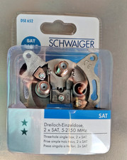 TV- SAT-  Doppel End-/Stichleitungsdose 2 dB DSE 652 + 2 F-Stecker