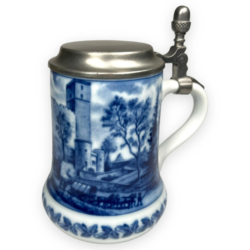 Bierkrug mit zinndeckel - bierkrug,