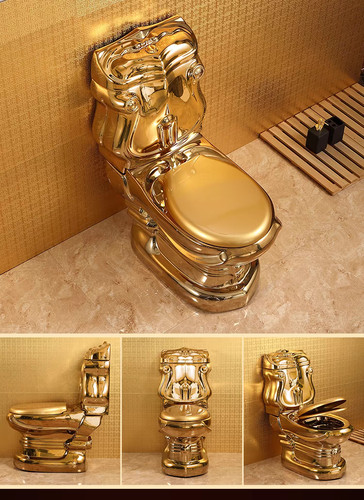 Goldene toilette exklusive - goldene,