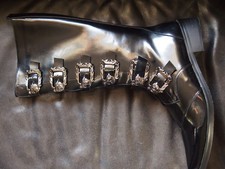 Skull Buckle High Boots